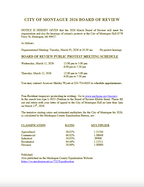 Board of review notice