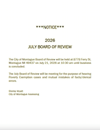 July Board of Review Notice