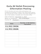 Early AV Ballot Processing Information Posting